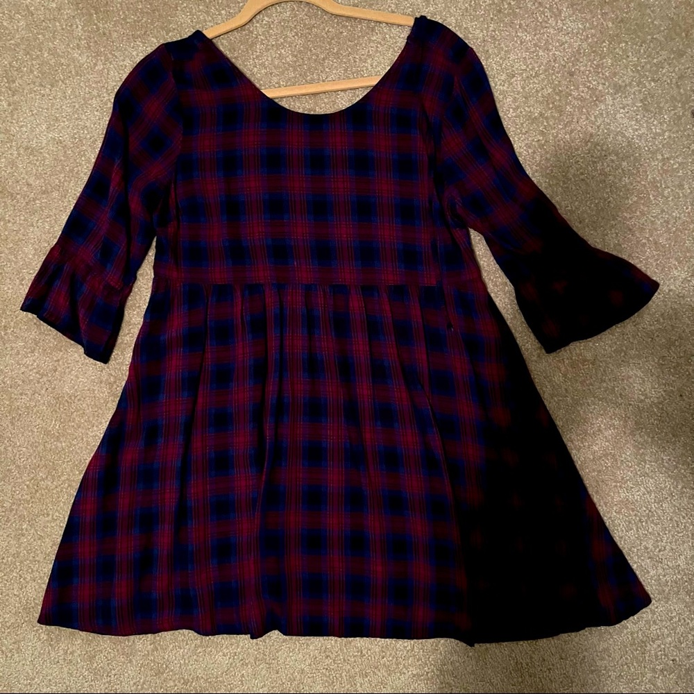 Flannel Pattern Babydoll Top